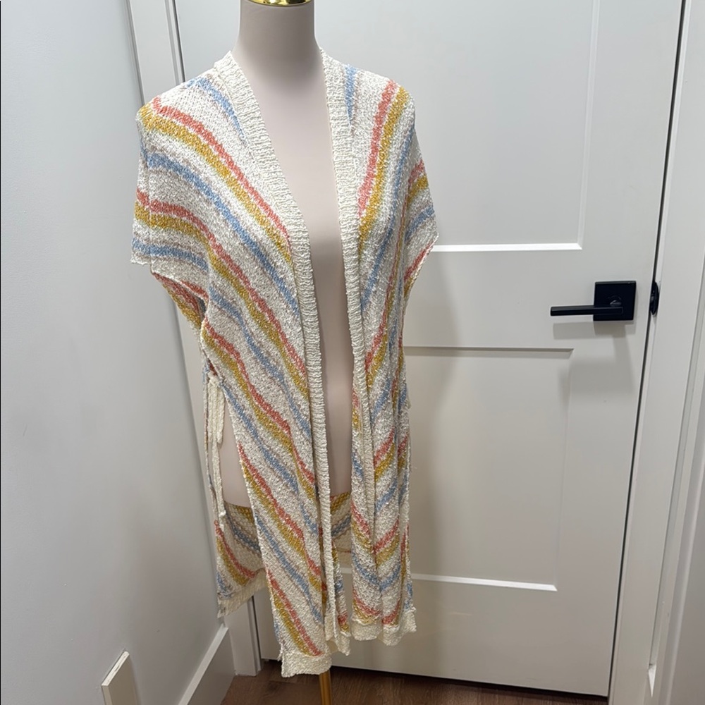 Striped Multicolor Knit Cardigan